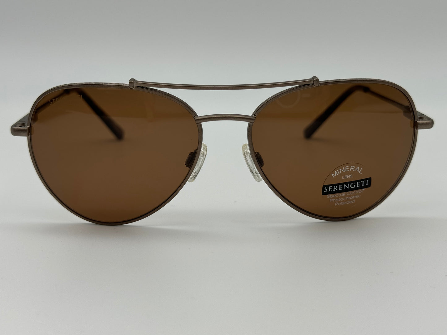 Serengeti Pete 58mm SS 599004 Polarized Drivers Photochromic Lens Brushed Bronze / Shiny Havana Tips Italy NEW