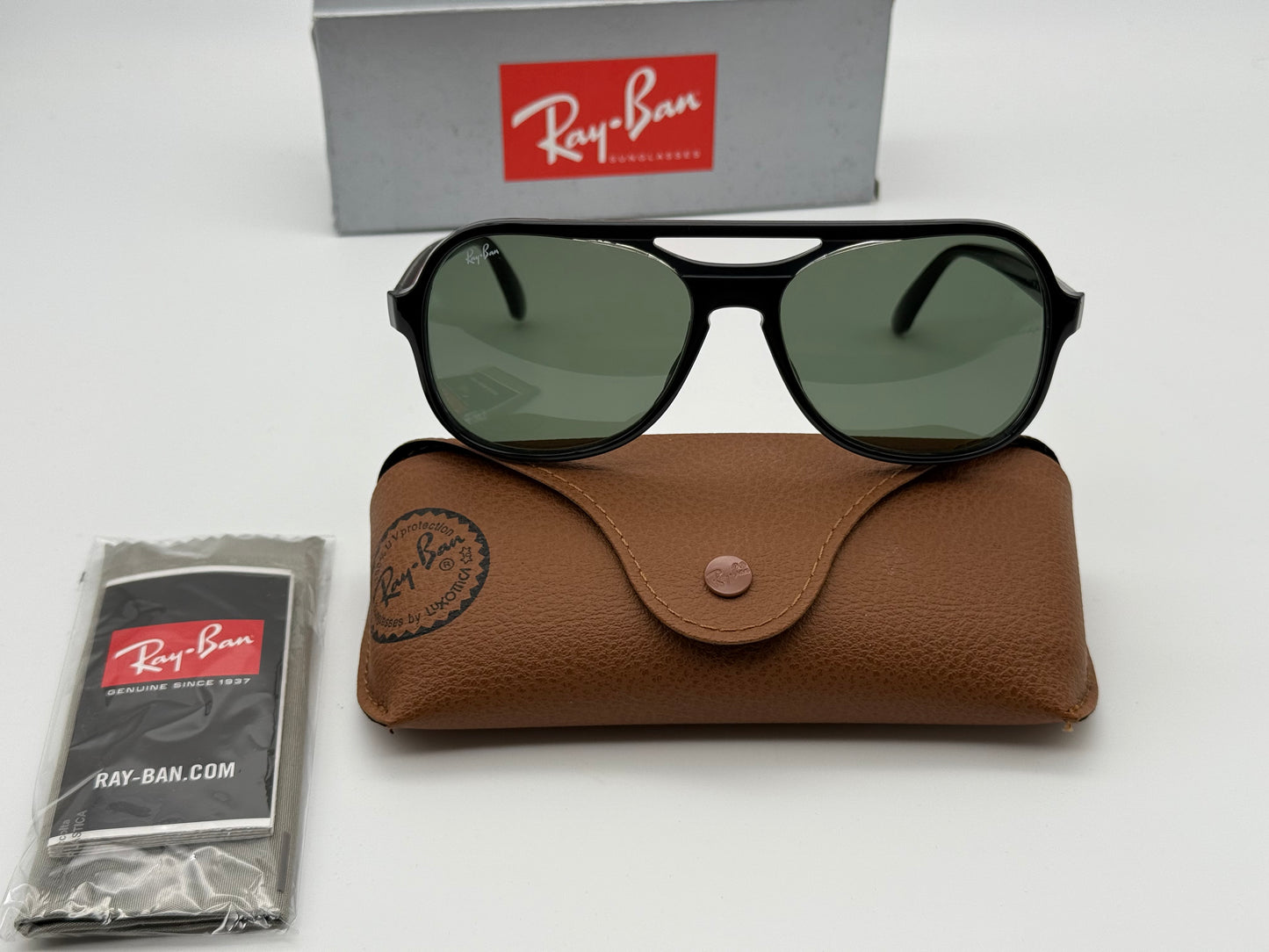 Ray-Ban Powderhorn 58mm Black Transparent/ G-15 RB 4357 654531 Italy NEW