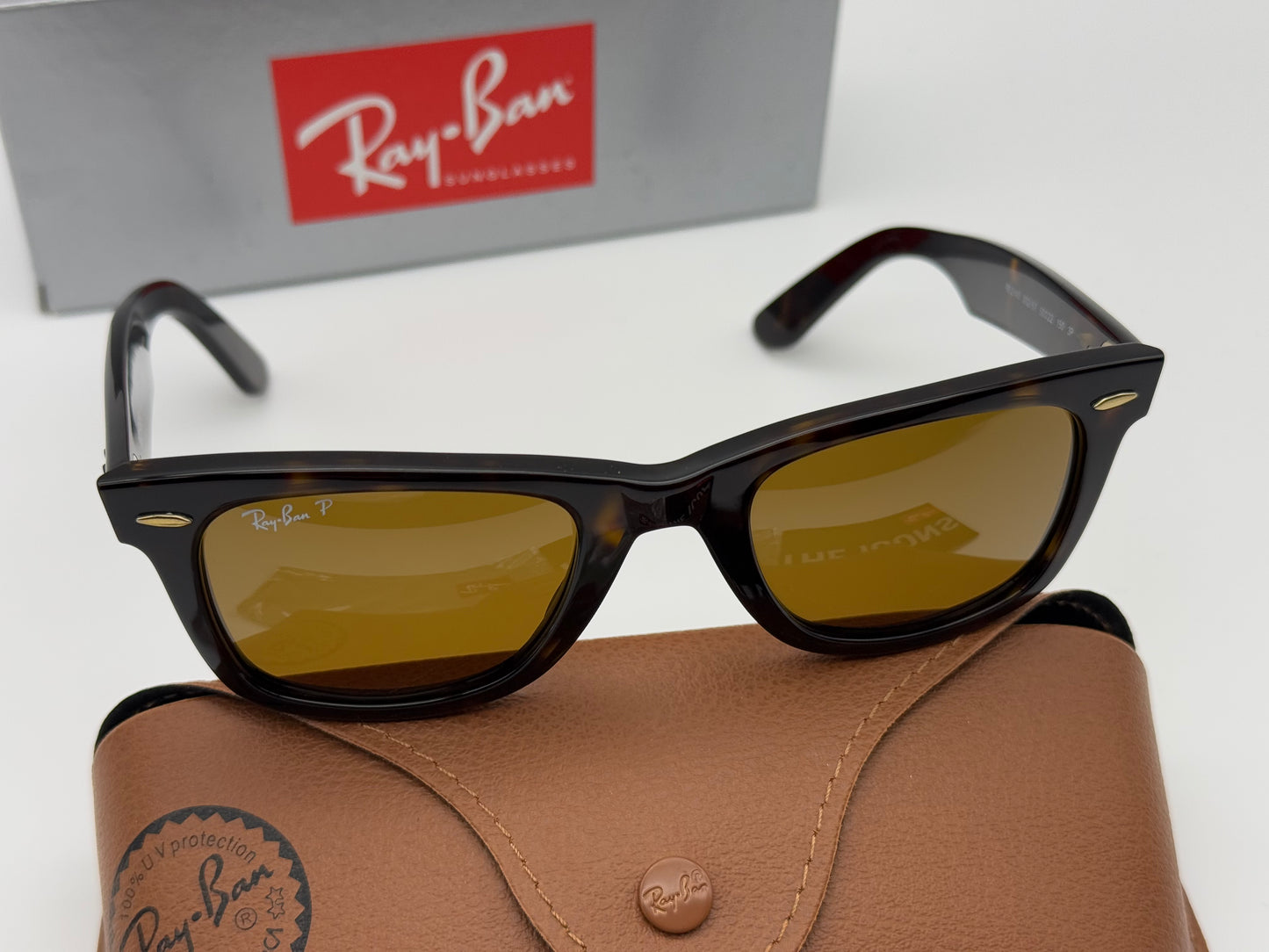 Ray-Ban Original Wayfarer 50mm RB 2140 Tortoise/ B15 902/57 hand made in Italy NEW