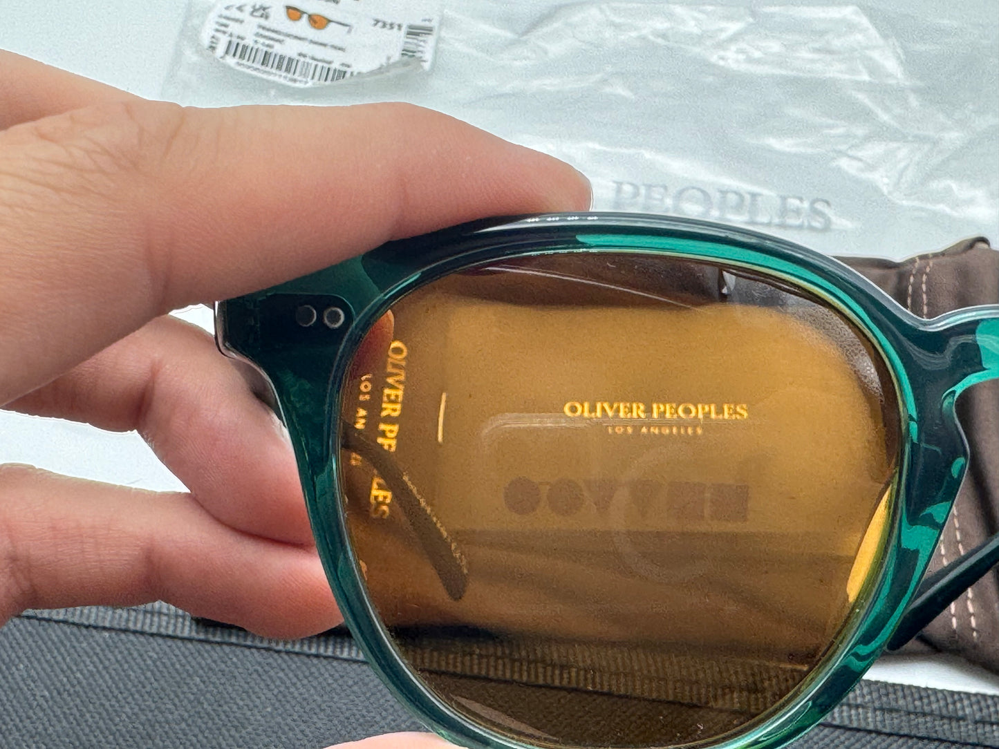 Oliver Peoples Desmon Sun 50mm OV 5454 Translucent Dark Teal / Cognac 176353 Italy NEW