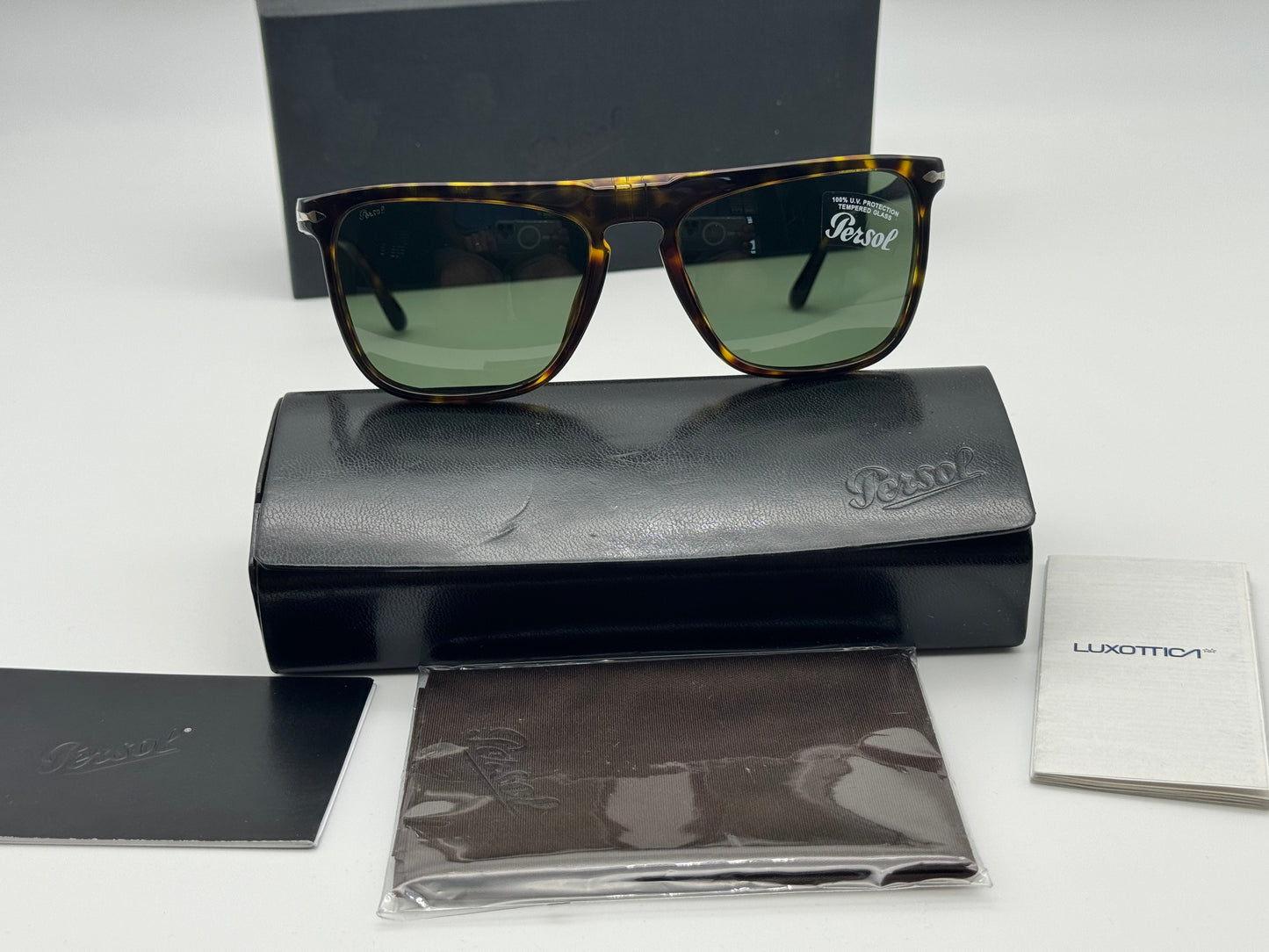 Persol PO 3225 56mm 24/31 Tortoise Green NEW