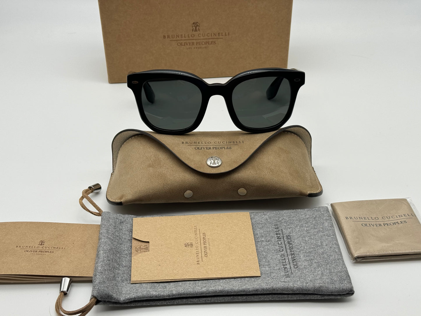 Oliver Peoples Filu 50mm Black / Midnight Express Polarized 1005P72 SU Brunello Cucinelli Italy Open Box