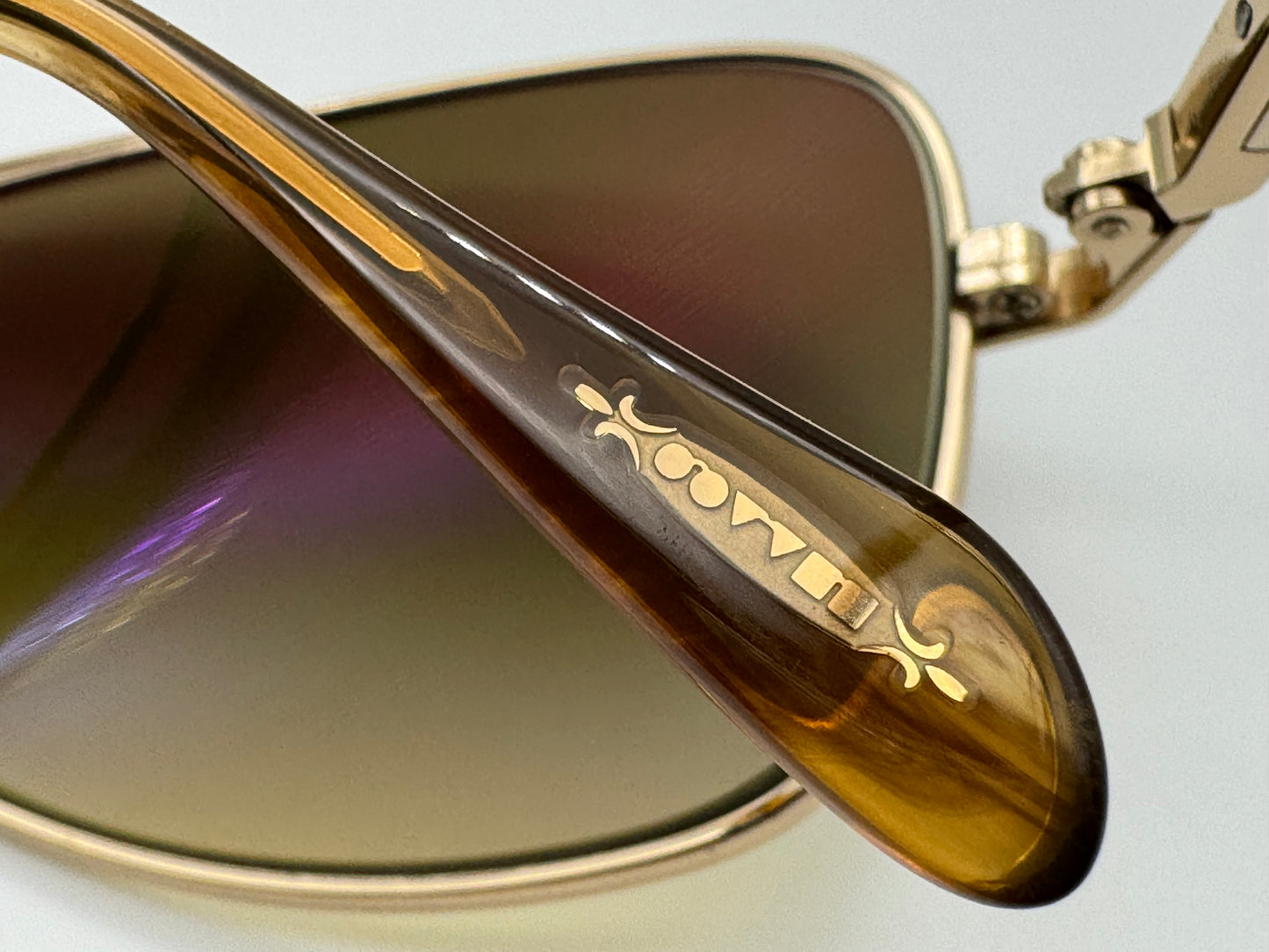 Oliver Peoples Sanford 57mm OV 1130 S Gold / Chrome Amber Photochromic 5132 / 85 Japan Preowned