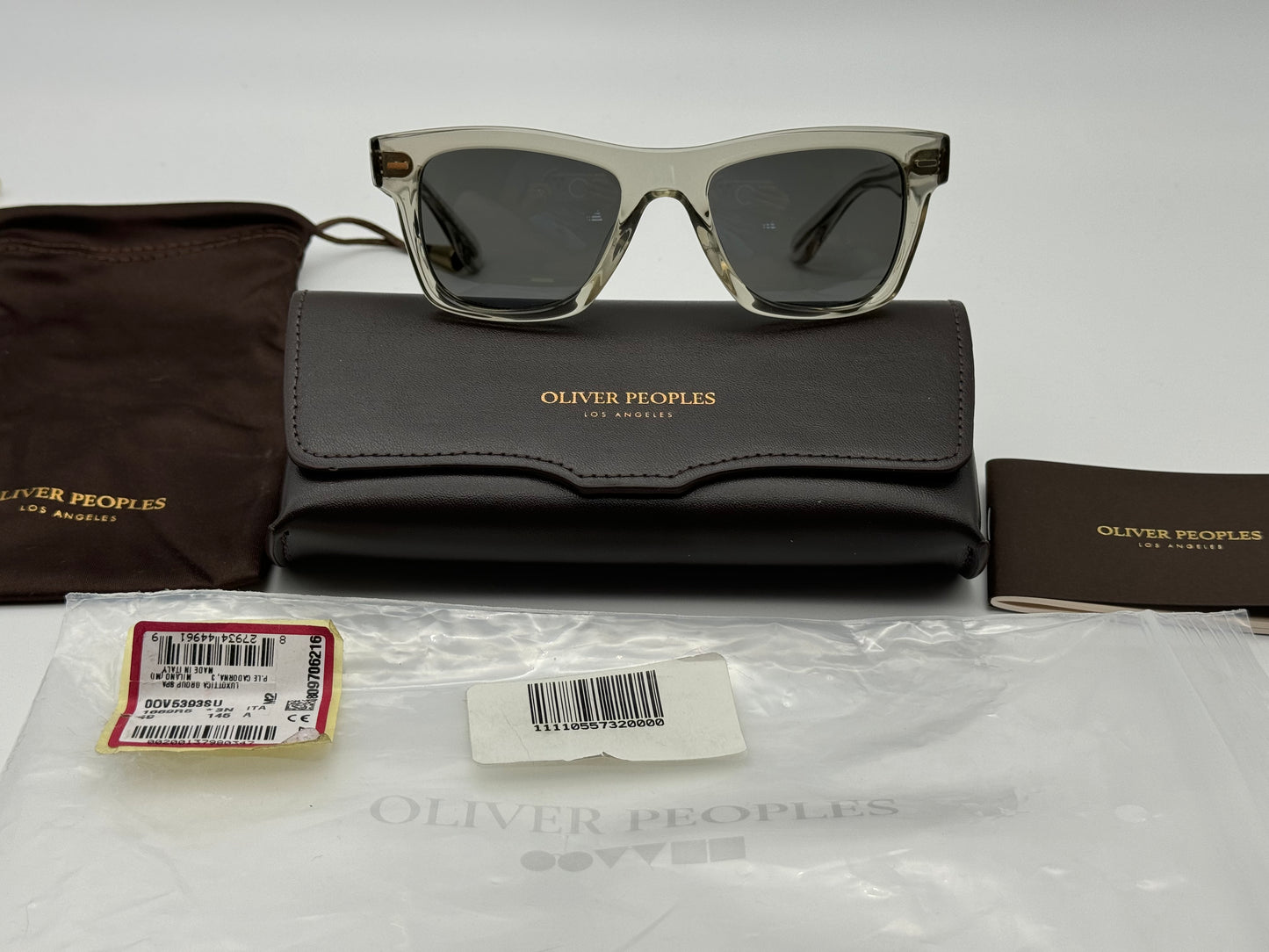 Oliver Peoples Oliver Sun 49mm Black Diamond / Carbon Gray OV 5393 1669R5 NEW Italy