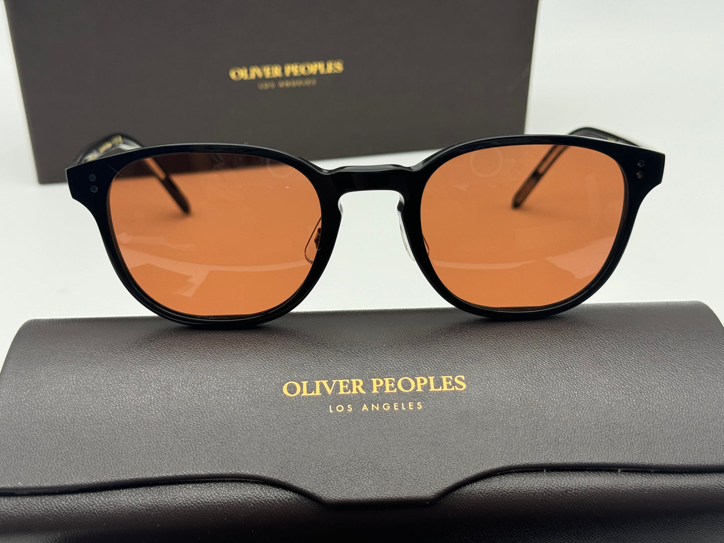 Oliver Peoples Fairmont Sun F 49mm OV 5219 SM 149253 Black Persimmon Sunglasses Italy NEW