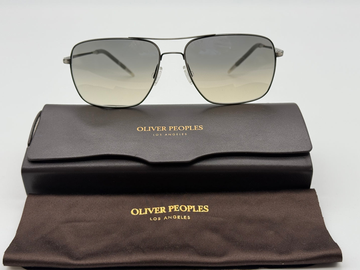 Oliver Peoples Clifton 58mm Antique Pewter Shale Gradient OV1150S 528932 Itlay Preowned