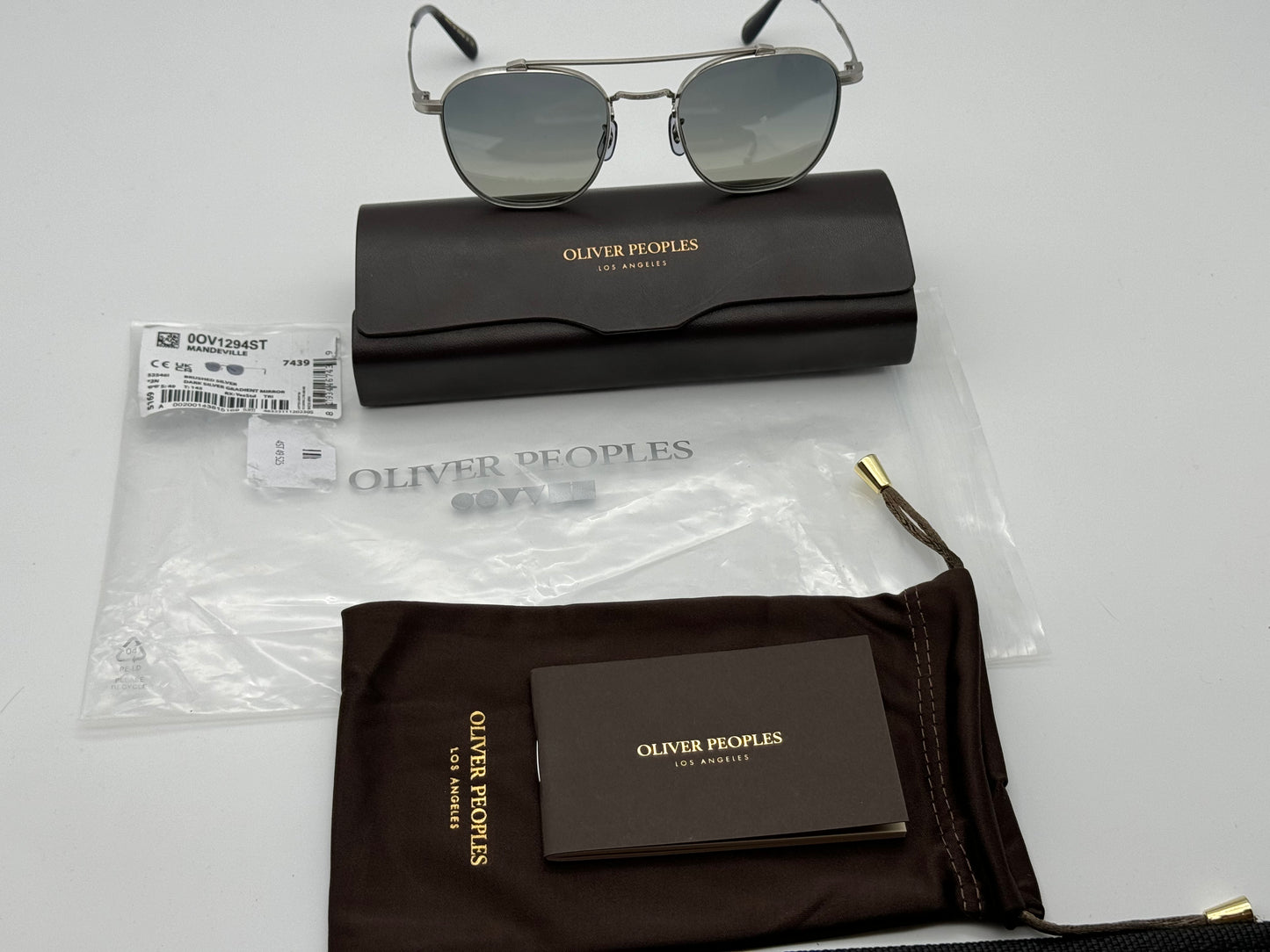 Oliver Peoples Mandeville 49mm Double Bridge Titanium OV1294ST Made In Japan NEW