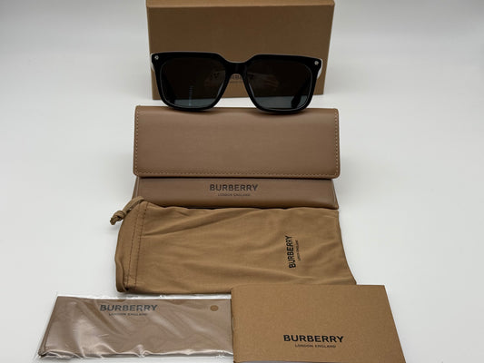 BURBERRY Carnaby 56mm BE 4337F Black / Dark Gray 379887 Italy NEW