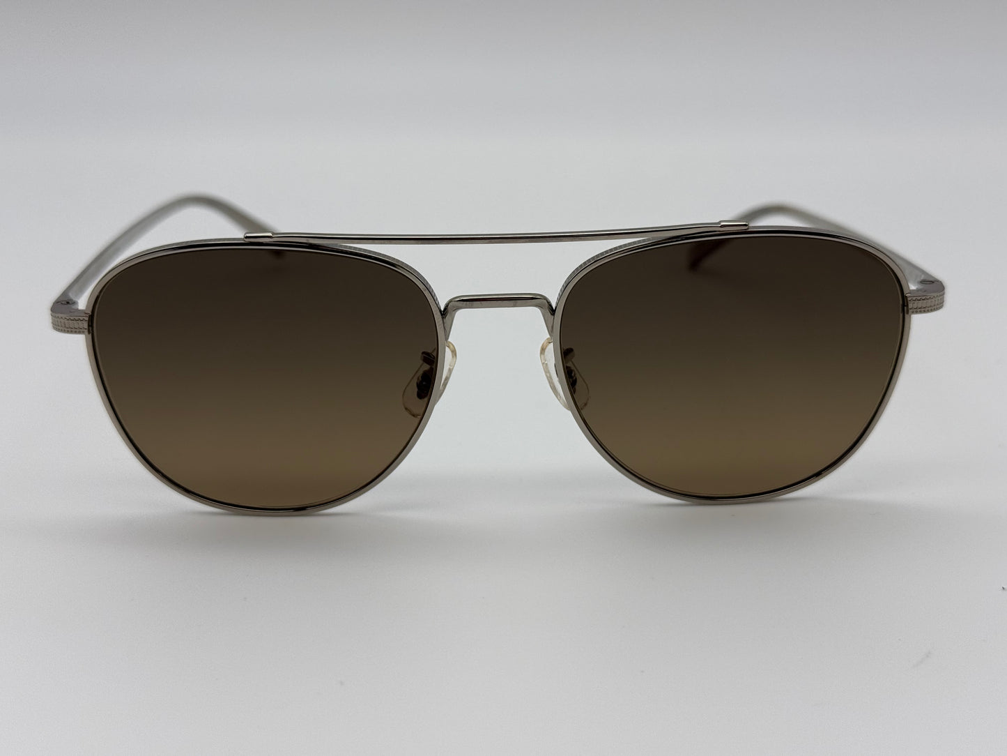 Oliver Peoples Rivetti 55mm OV 1335 5036GB Silver / Sandstone Gradient Polarized Titanium Japan NEW missing box