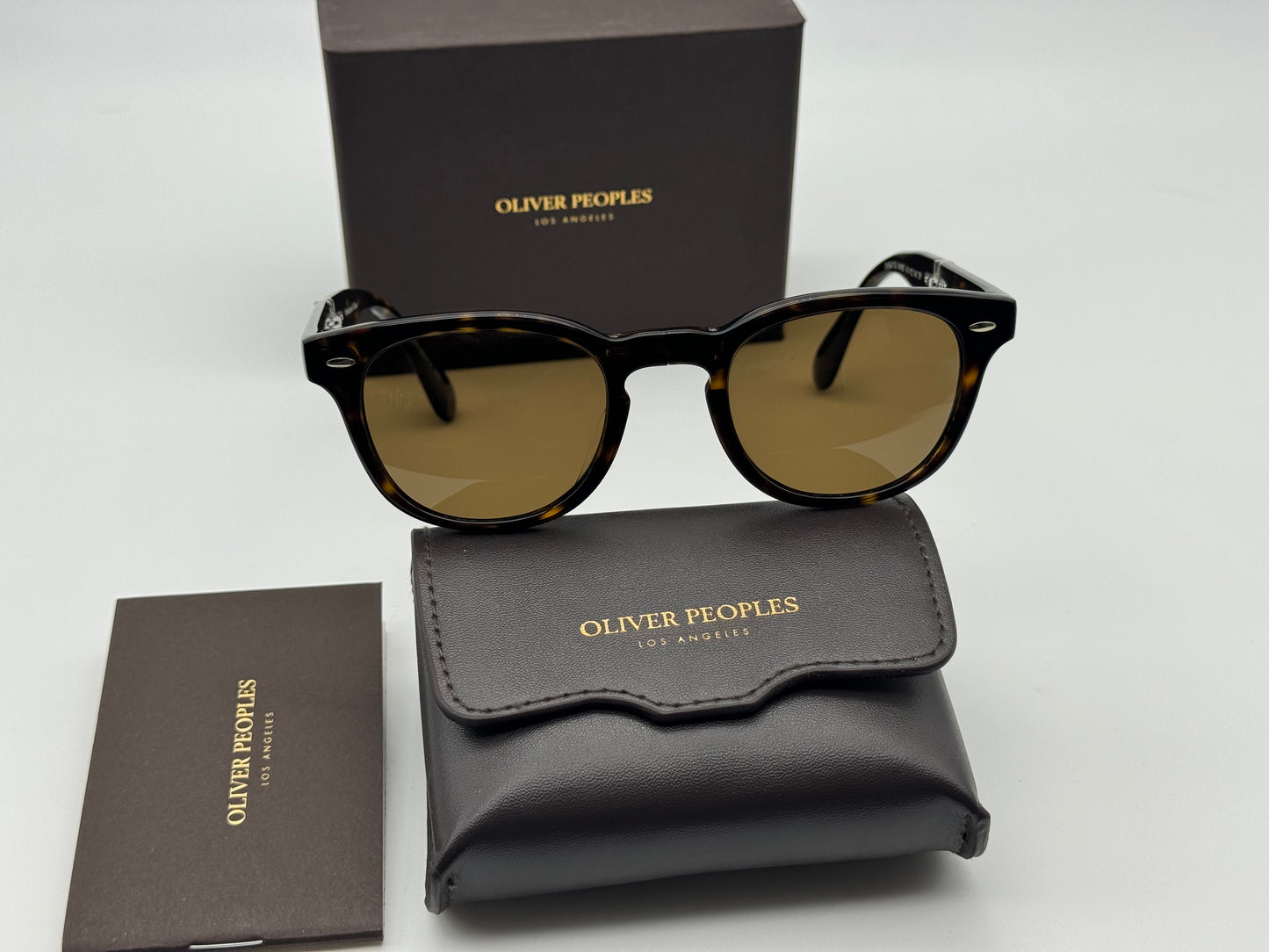 Oliver Peoples Sheldrake Folding 1950 47mm OV 5471 100957 True Brown Polarized Italy NEW