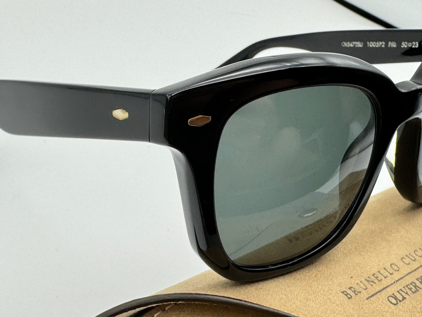 Oliver Peoples Filu 50mm Black / Midnight Express Polarized 1005P72 SU Brunello Cucinelli Italy Open Box