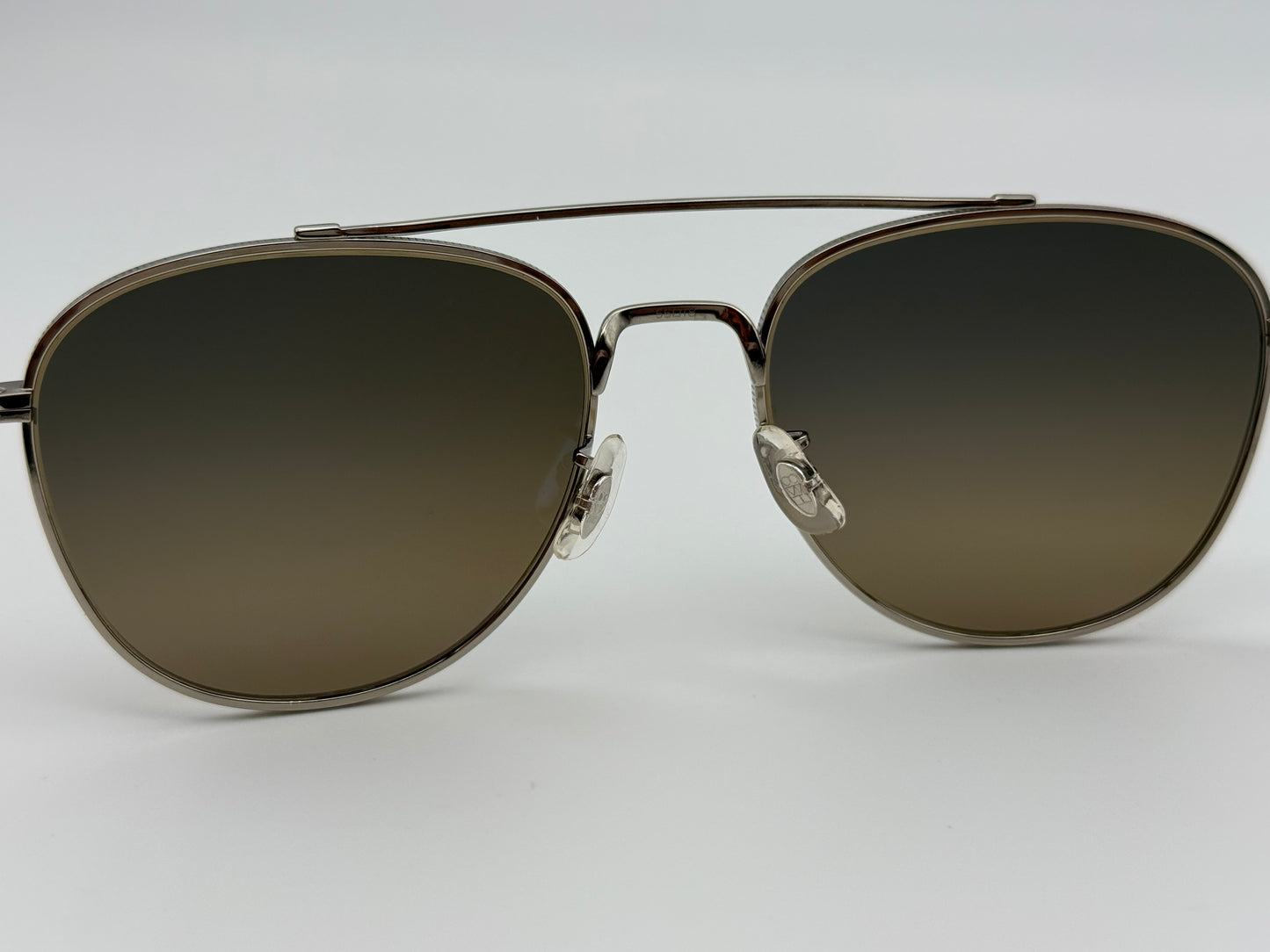 Oliver Peoples Rivetti 55mm OV 1335 5036GB Silver / Sandstone Gradient Polarized Titanium Japan NEW missing box