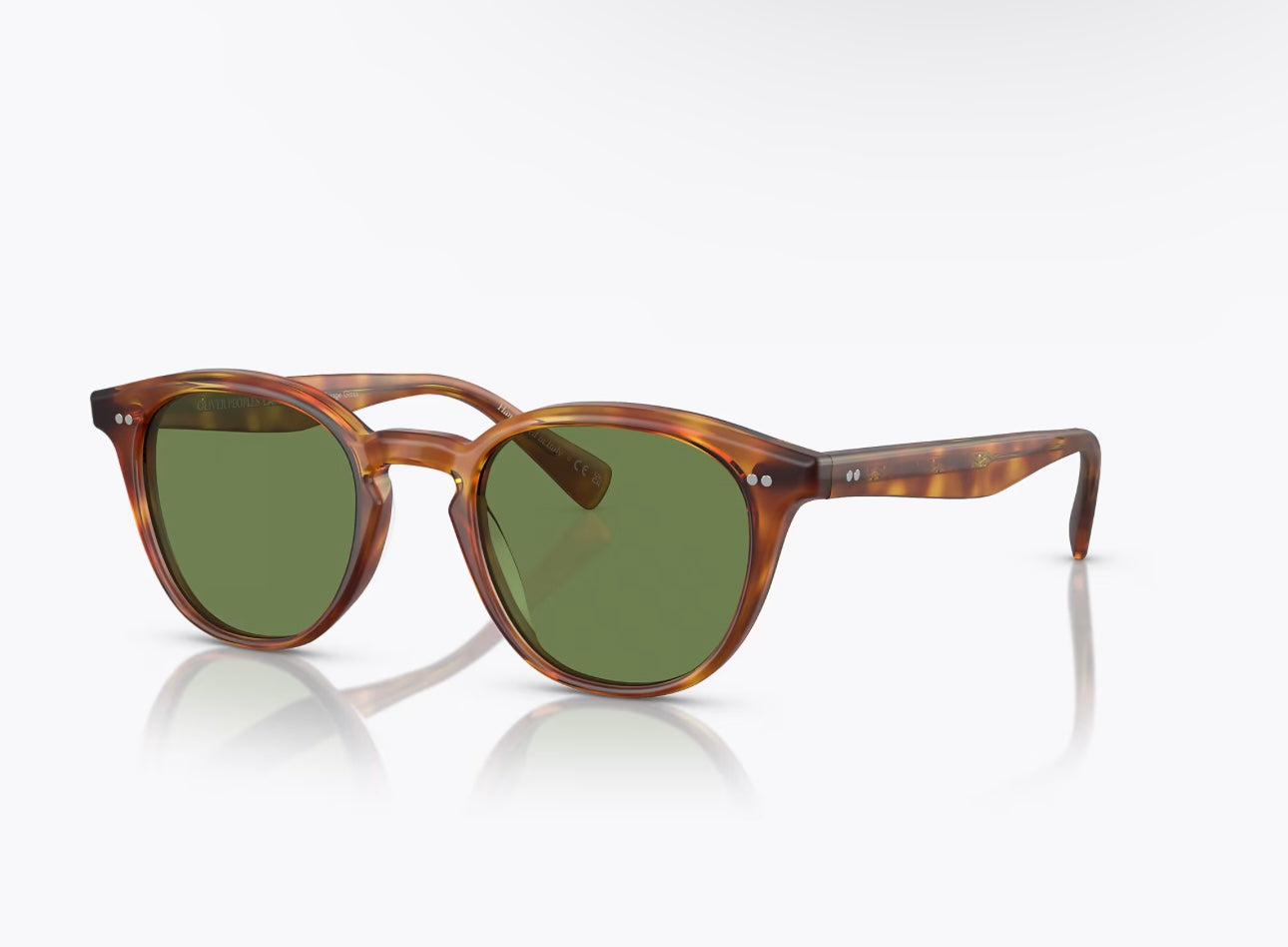 Oliver Peoples Desmon 48mm Matte Light Brown / Vibrant Green Sunglasses OV 5454 SU 14834E Italy NEW