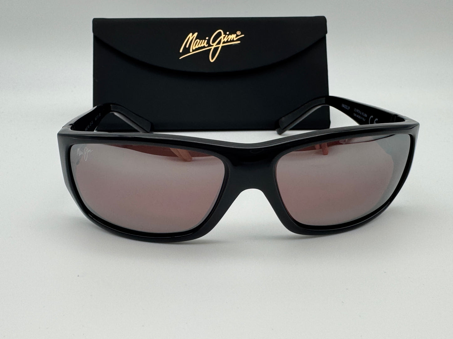 Maui Jim Wassup 60.5mm Black / Maui Rose Polarized MJ 123 - 02 NEW missing box