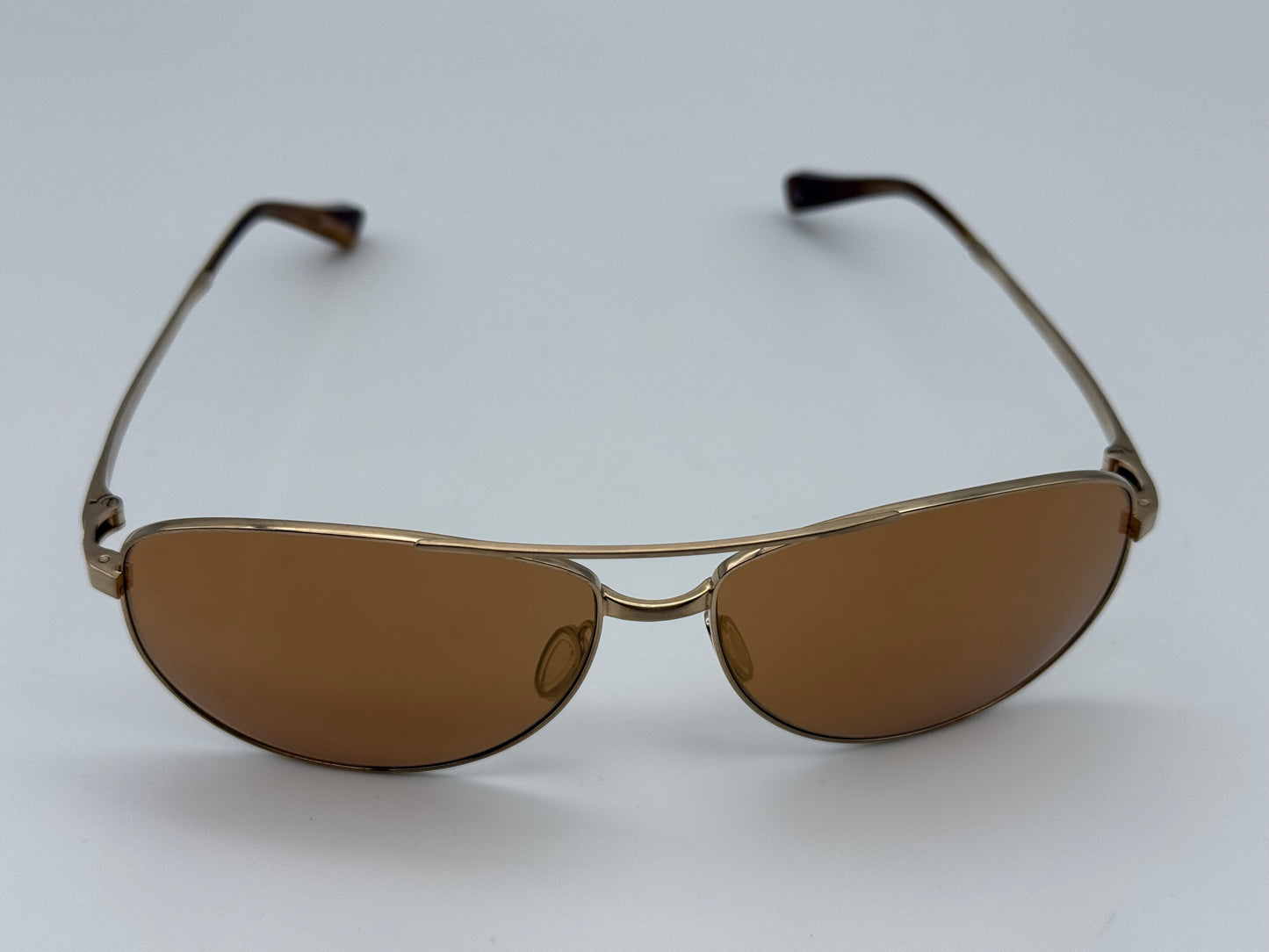 Oliver Peoples Bergman 61mm Custom Sunglasses | Brushed Gold / Peach Gold Mirror Missing Box