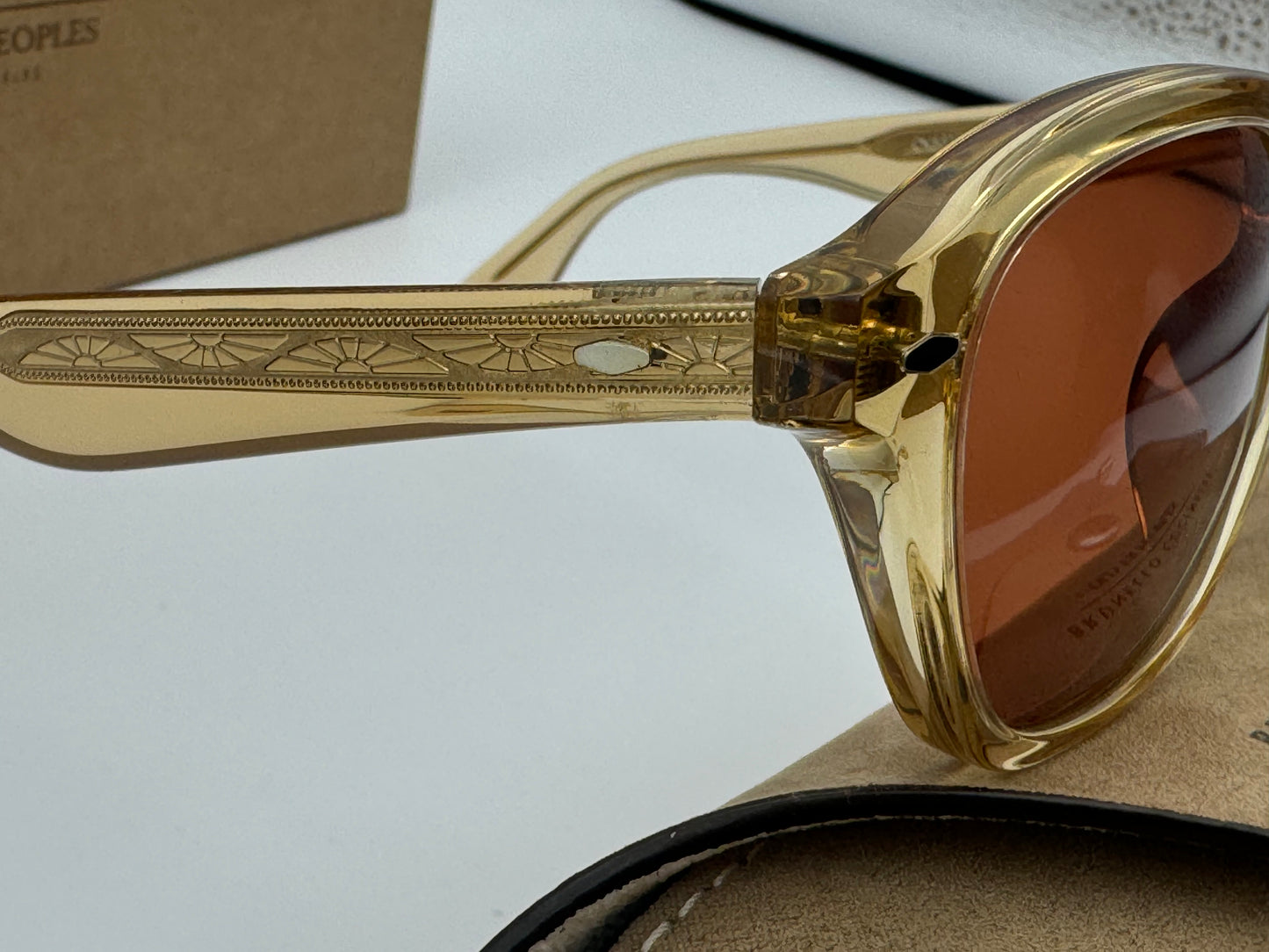 Oliver Peoples Peppe 48mm OV5517SU 176653  Champagne / Persimmon Sunglasses Italy NEW