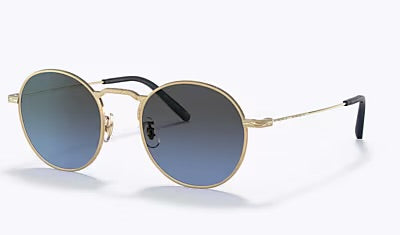 Oliver Peoples WESLIE SUN  49mm OV 1282ST Gold/Dark Azure Shaded Polarized Titanium Japan NEW