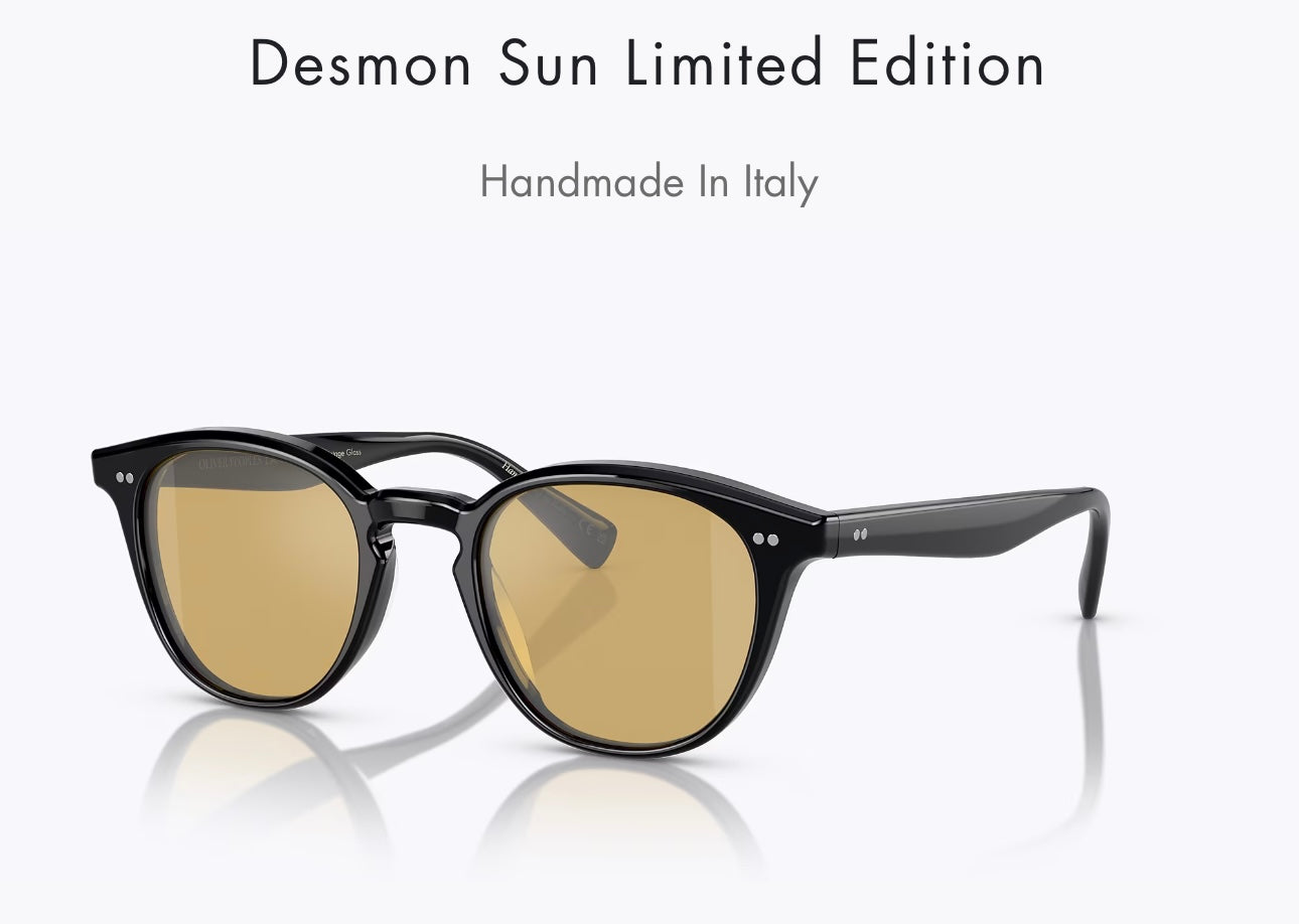 Oliver Peoples Desmon Sun 50mm Black / Mustard OV 5454 10050F Italy NEW