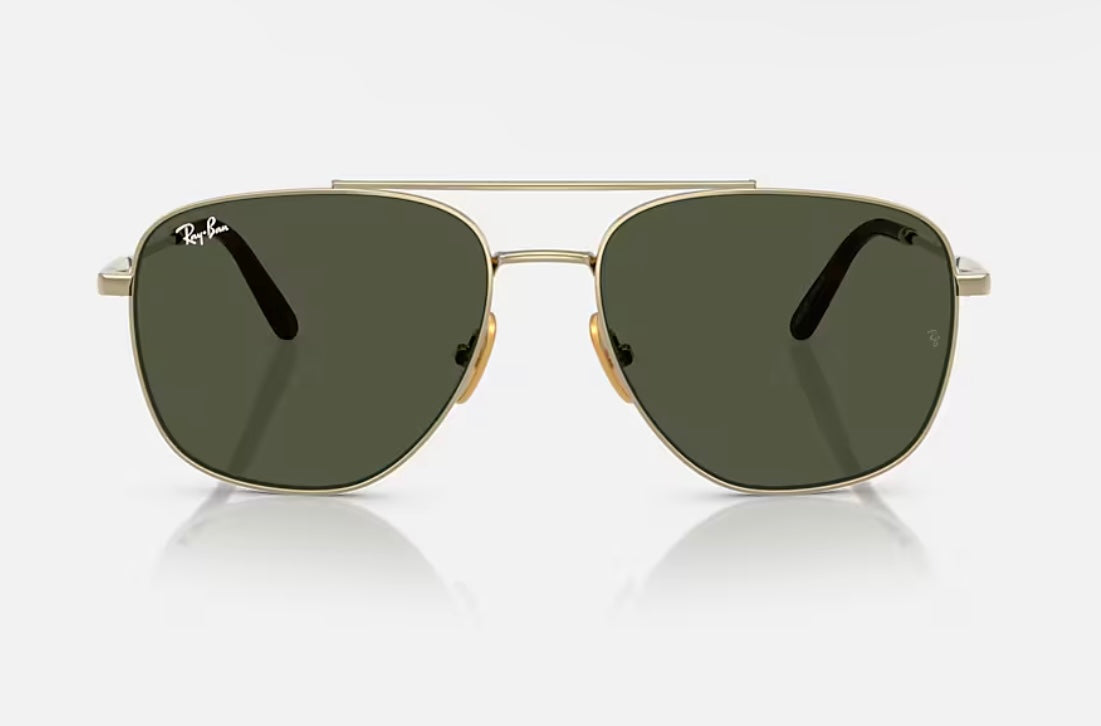 Ray-Ban William Titanium 59mm Gold / Green G 15 RB 8097 926531 Japan NEW