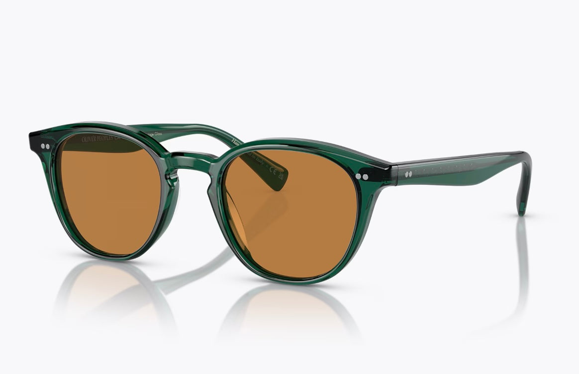 Oliver Peoples Desmon Sun 50mm OV 5454 Translucent Dark Teal / Cognac 176353 Italy NEW