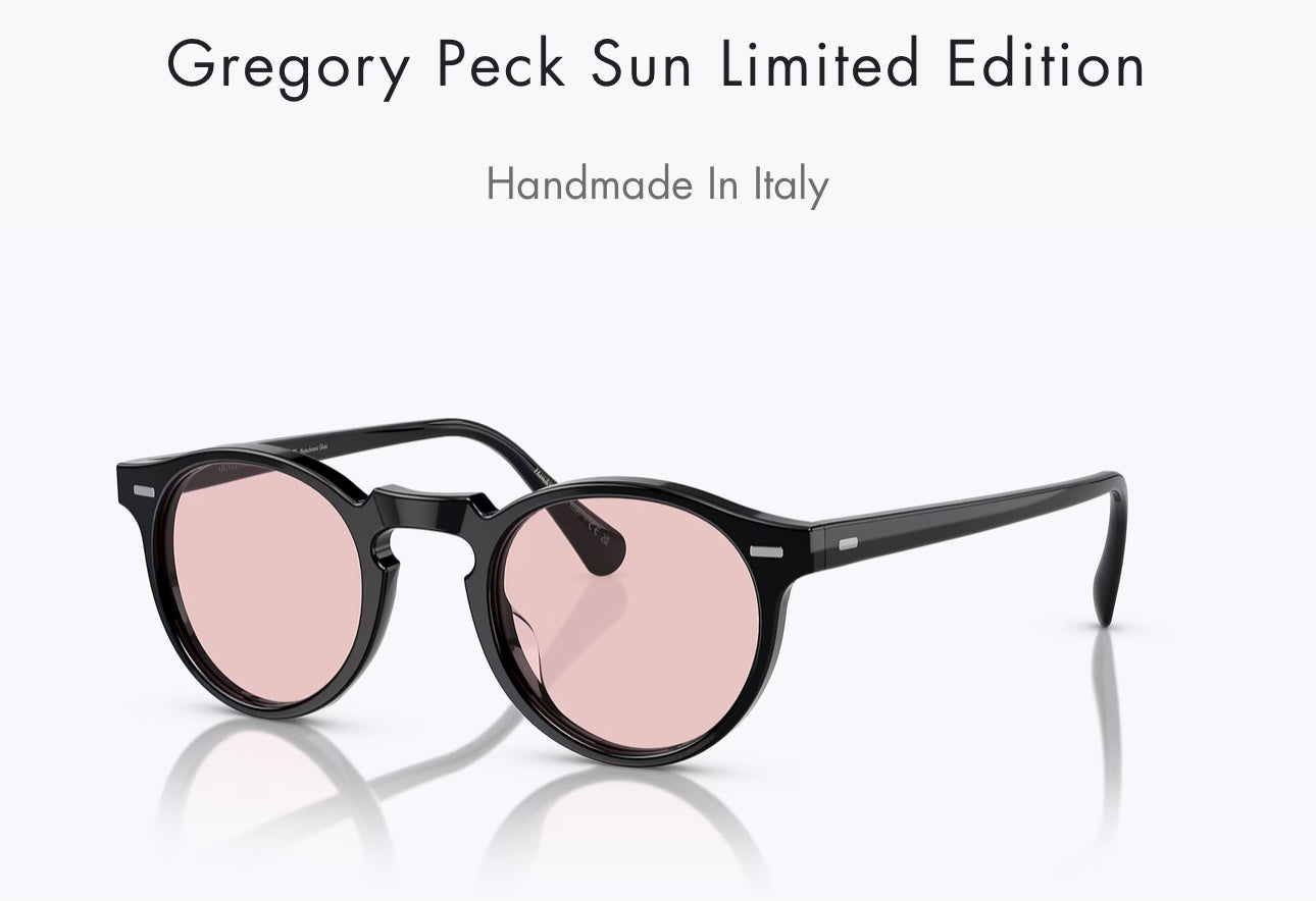 Oliver Peoples Gregory Peck 50mm Limited Edition Black / Pink Photochromic OV 5217 10054Q Italy NEW