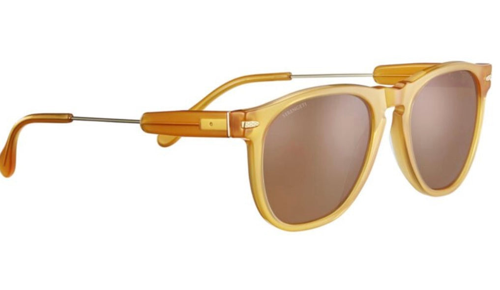 Serengeti Amboy 53mm Shiny Honey Acetate / Shiny Light Gold Metal Polarized Photochromic SS530002 Italy NEW