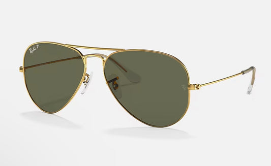 Ray-Ban Aviator 55mm RB 3025 Gold / G-15 Polarized 001/58 Italy NEW