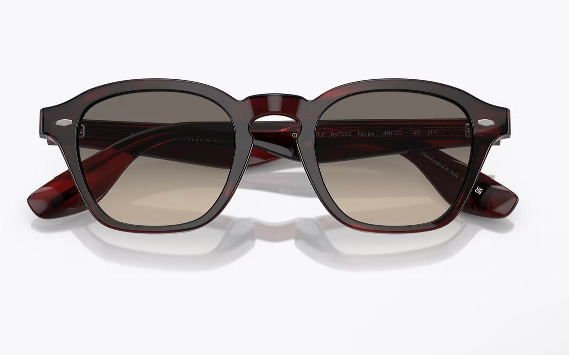 Oliver Peoples Peppe 48mm Bordeaux Bark / Shale Gradient OV 5517 167532 Brunello Cucinelli Italy NEW