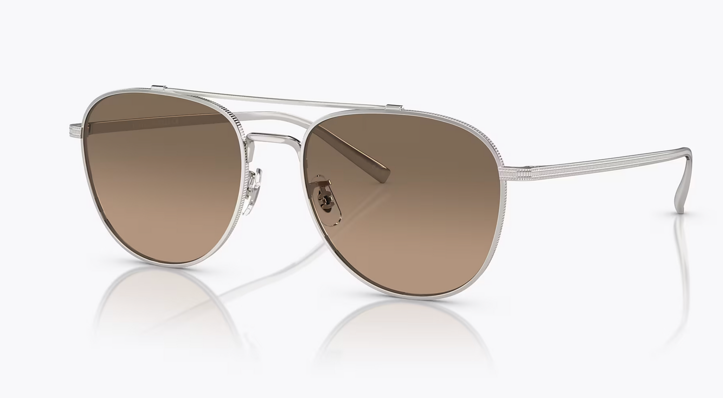 Oliver Peoples Rivetti 55mm OV 1335 5036GB Silver / Sandstone Gradient Polarized Titanium Japan NEW missing box