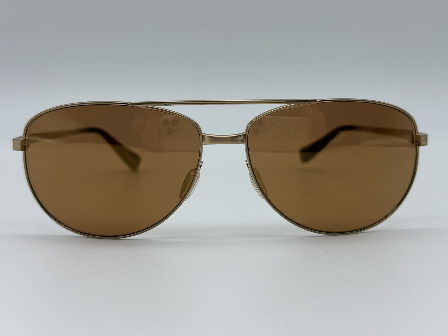 Oliver Peoples Bergman 61mm Custom Sunglasses | Brushed Gold / Peach Gold Mirror Missing Box