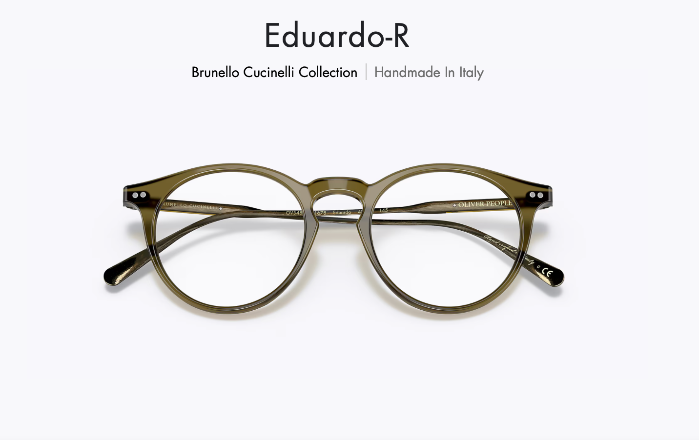 Oliver Peoples Eduardo R 48mm OV5483U 1678 &nbsp;Blue Light Blocking / Dusty Olive Italy NEW