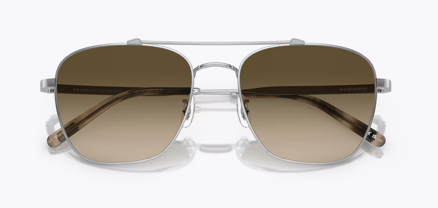 Oliver Peoples Marsan 55mm OV1322ST 525485 &nbsp;Brushed Silver Titanium /Chrome Olive Photochromic Japan NEW