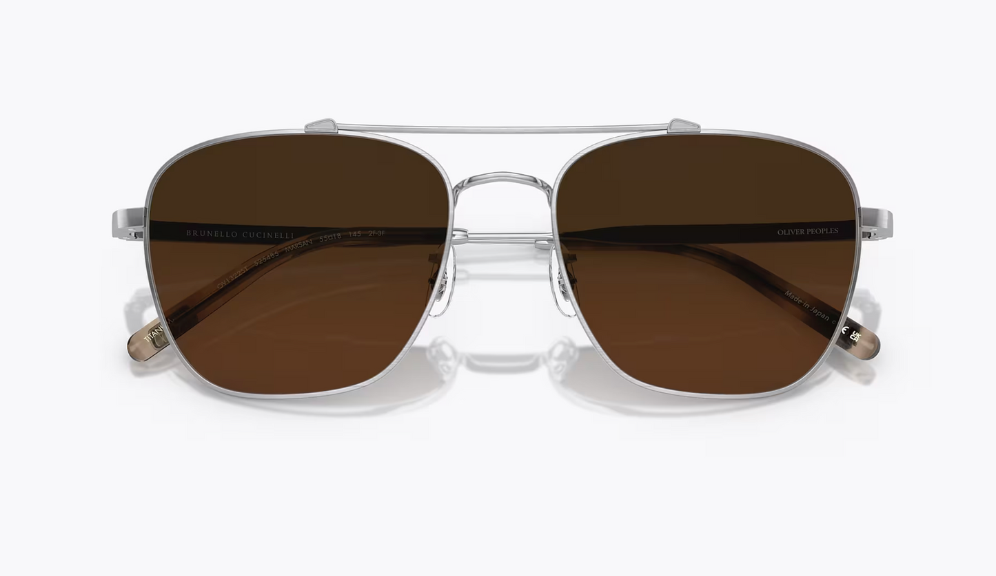 Oliver Peoples Marsan 55mm OV1322ST 525485 &nbsp;Brushed Silver Titanium /Chrome Olive Photochromic Japan NEW