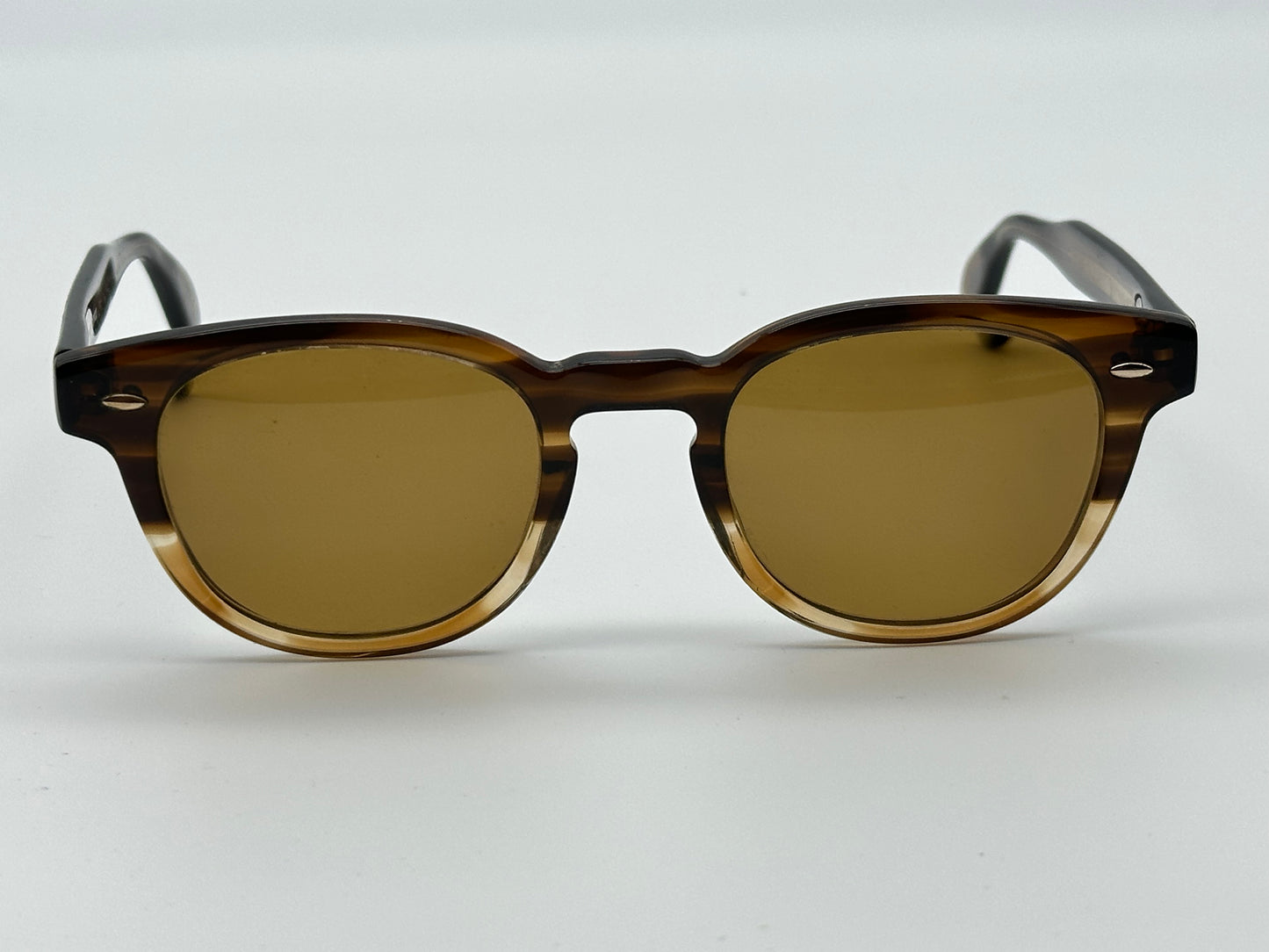 Oliver Peoples Sheldrake OV 5036 Transparent Brown 47mm Rare Japan Vintage TRASH RX LENS