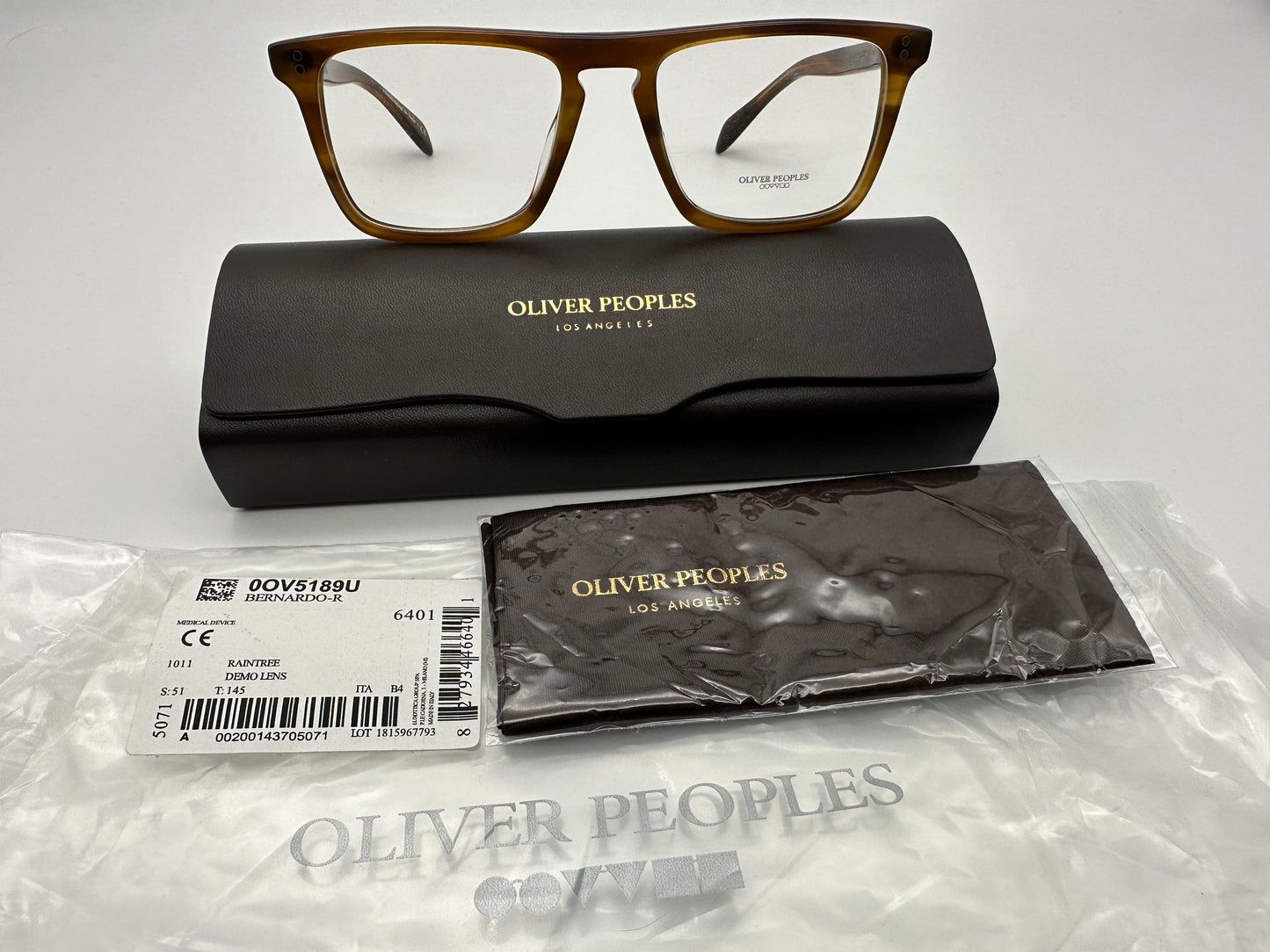 Oliver Peoples Bernardo R 51mm Raintree Demo Lens OV 5189 U Italy NEW Other