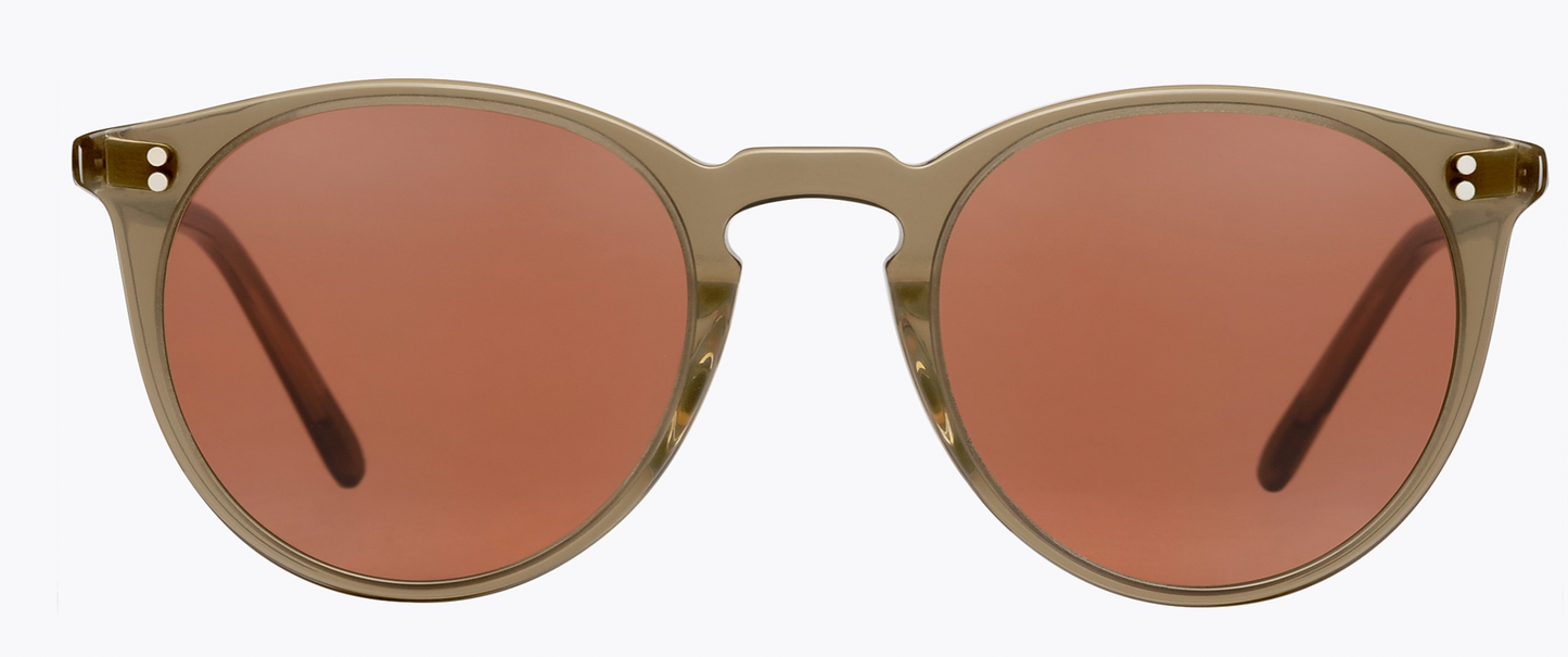 Oliver Peoples O'Malley Sun 48mm Dusty Olive Frames Persimmon Lenses