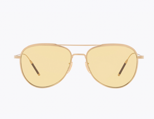 Oliver Peoples TK-3 OV1276ST Brushed Gold/Yellow 53mm Titanium Japan Sunglasses $625 MSRP!