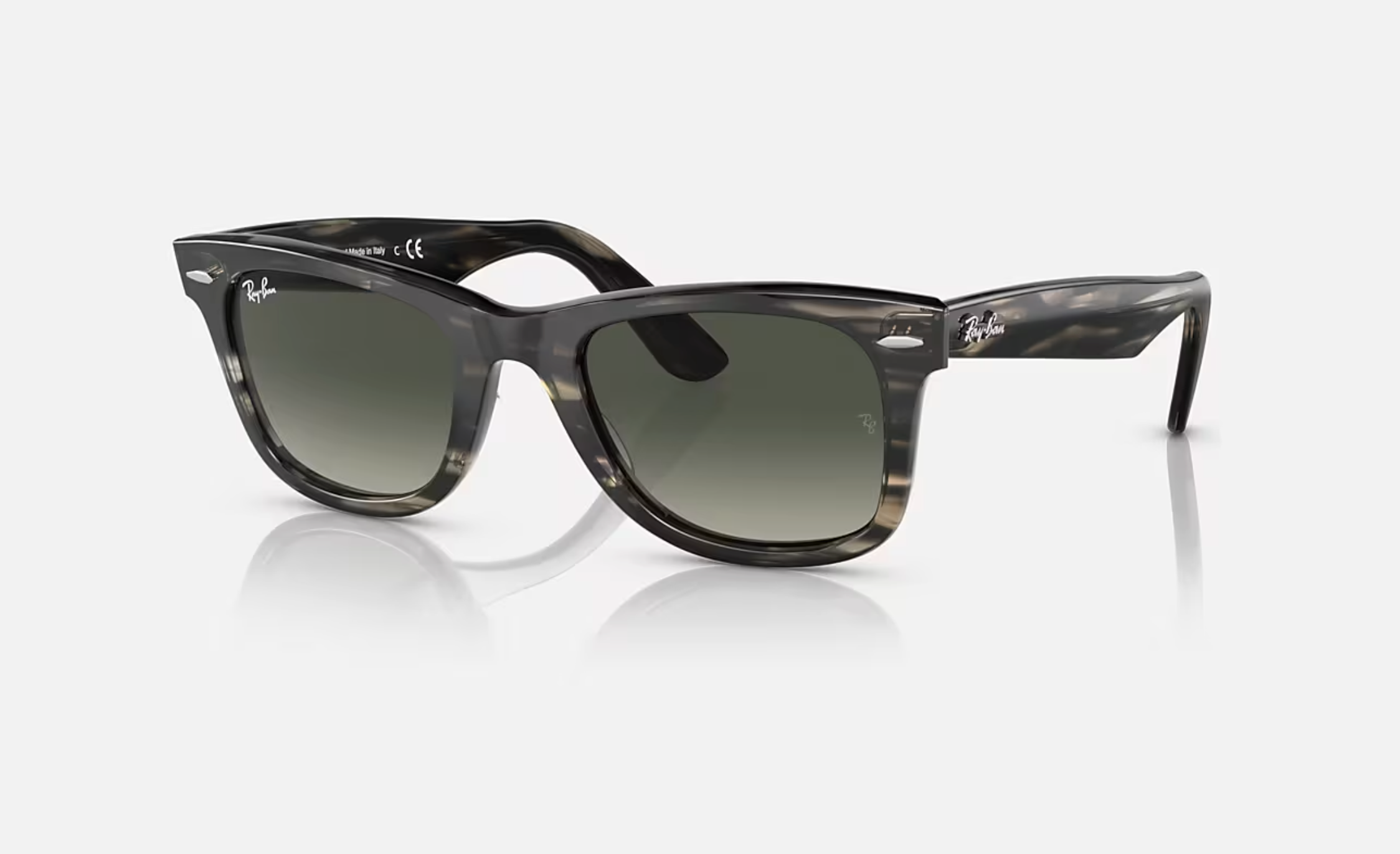 Ray Ban Original Wayfarer Bio Acetate 50mm 136071 Striped Gray/ Gray G ...