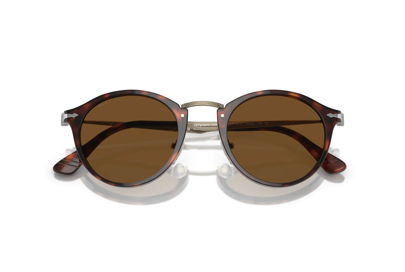 Persol PO 3166 49mm Calligrapher Edition Gold Havana Brown