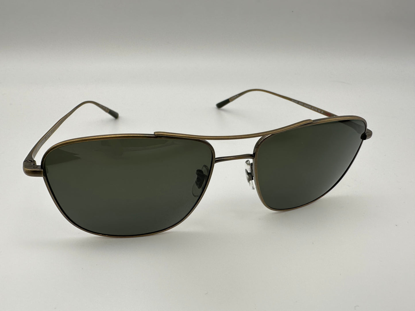 Oliver Peoples Shaefer VFX POLARIZED 55mm OV 1146 ST 5039/P1 Titanium Antique Gold Green PREOWNED