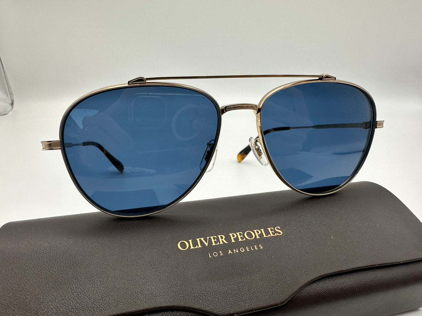 Oliver Peoples RIKSON Soft Gold/Blue 56mm OV 1266ST 503580  Authentic Frame