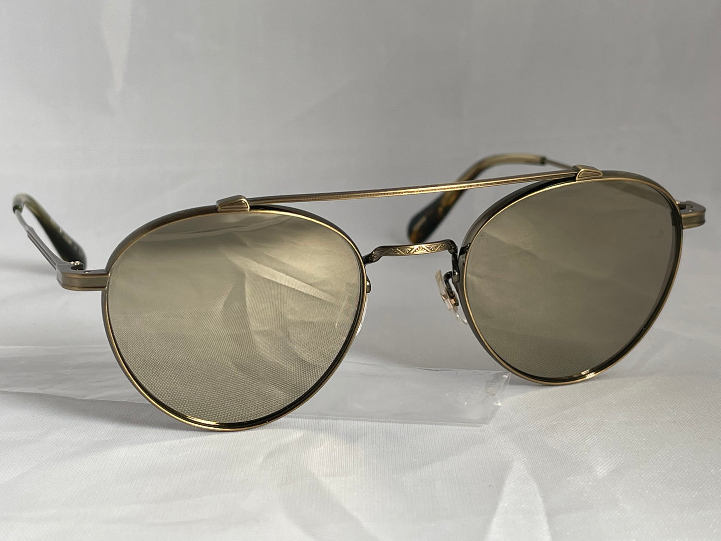 NEW Oliver Peoples Sunglasses Watts Sun Aviator Gold Titanium Unisex 49-21-145