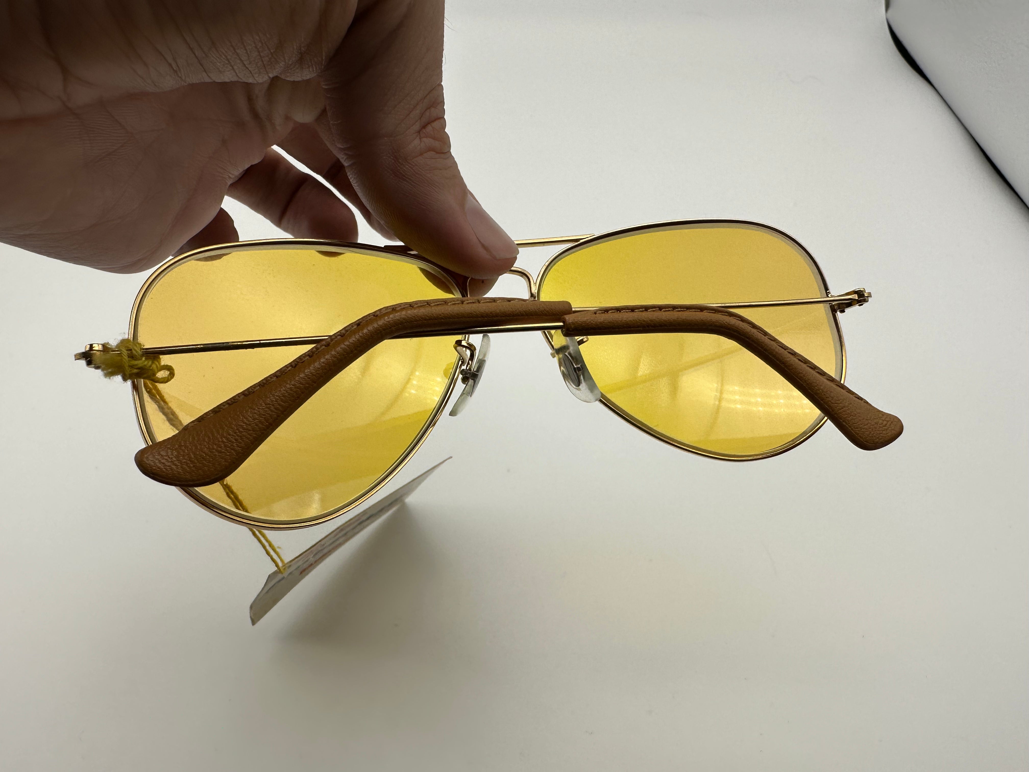 Bausch & Lomb Ray Ban 58-14 Aviator Gold Ambermatic Vintage 1970s NOS ...